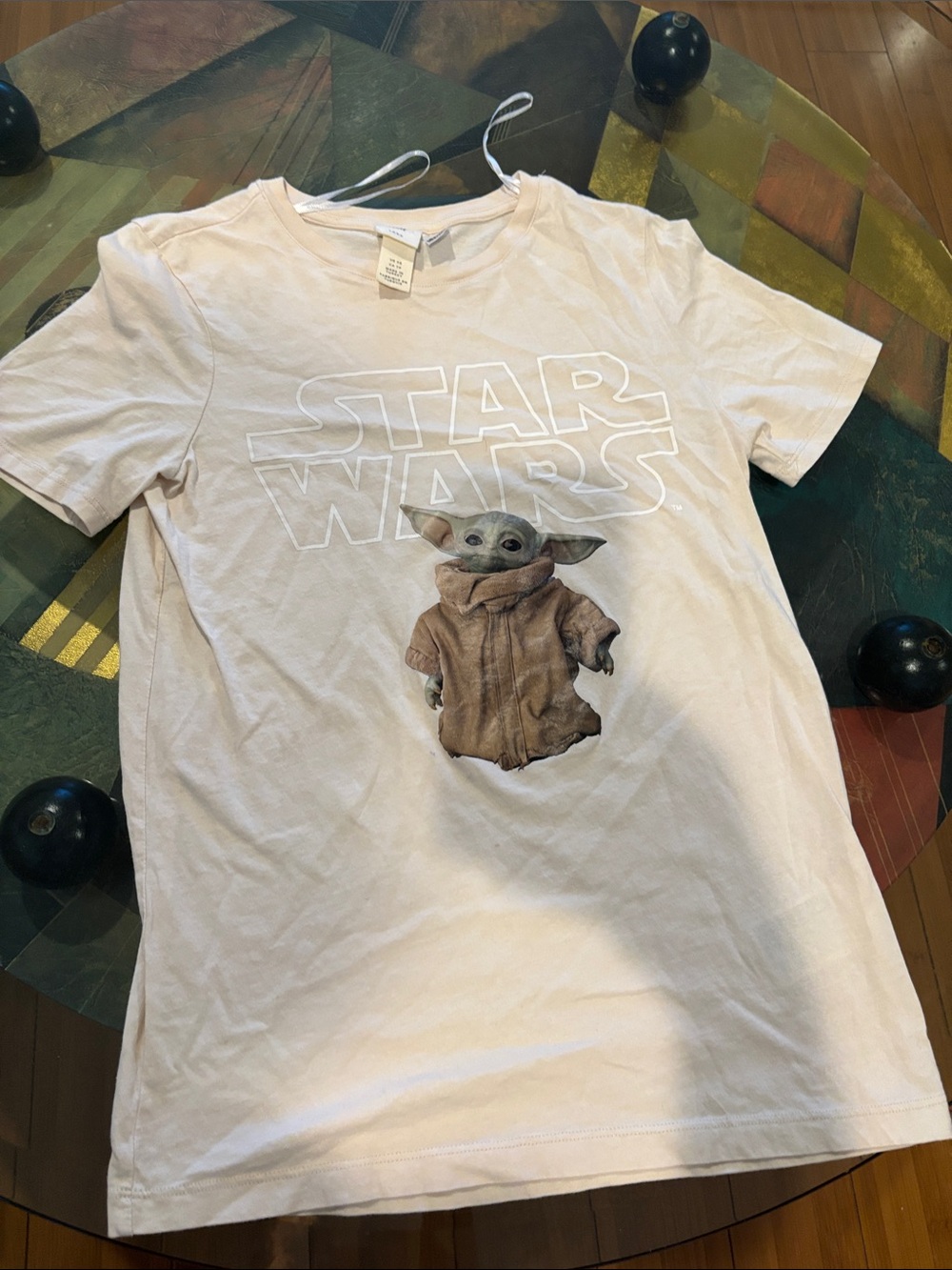 H&M Star Wars Grogu Graphic Tee - Light Pink